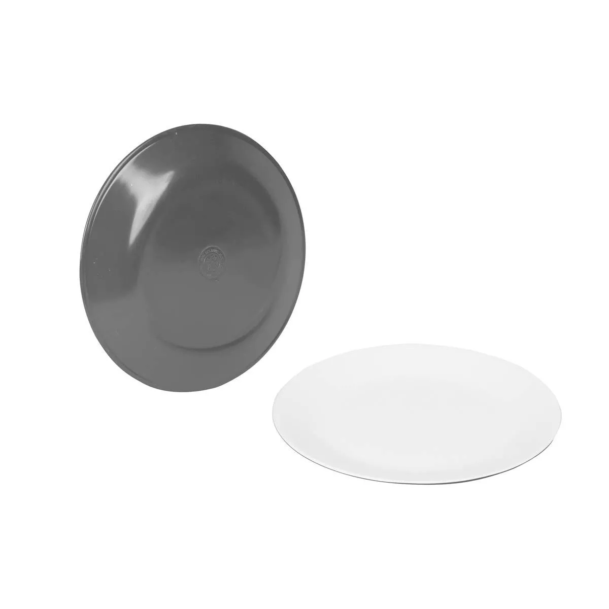 Bo-Camp Dinner Plate Two Tone Melamine 4 Pieces Grey