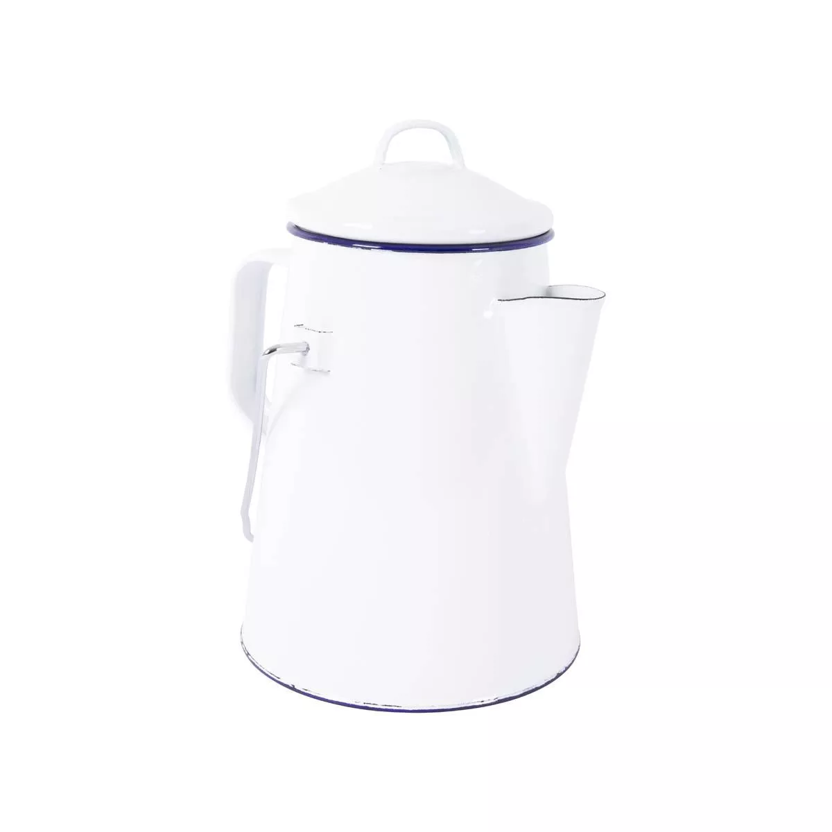 Bo-Camp Tea Kettle Enamel White/Blue 1.6L